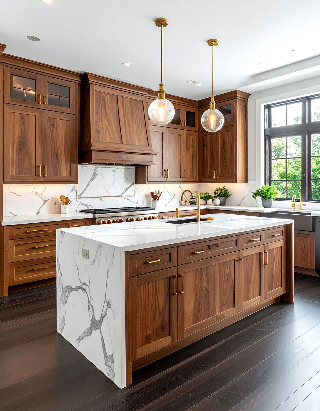 Walnut Shaker Cabinets - 30 wood kitchen cabinet ideas