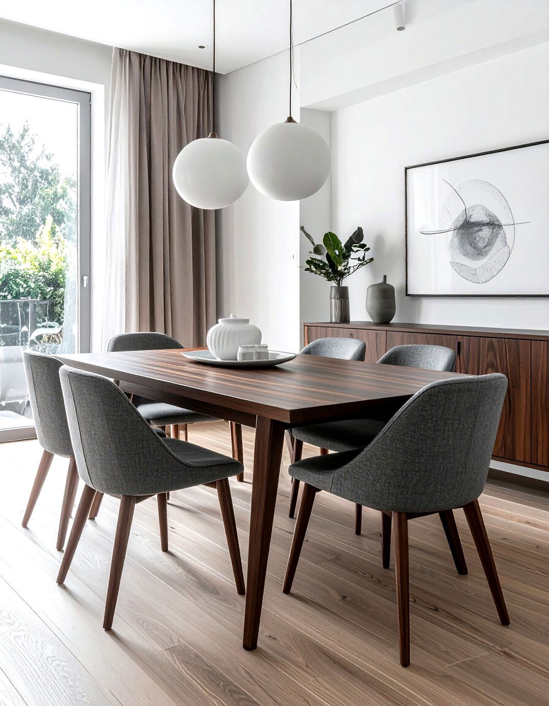 Walnut Wood Dining Table - 30 weeknight dinner dining room ideas