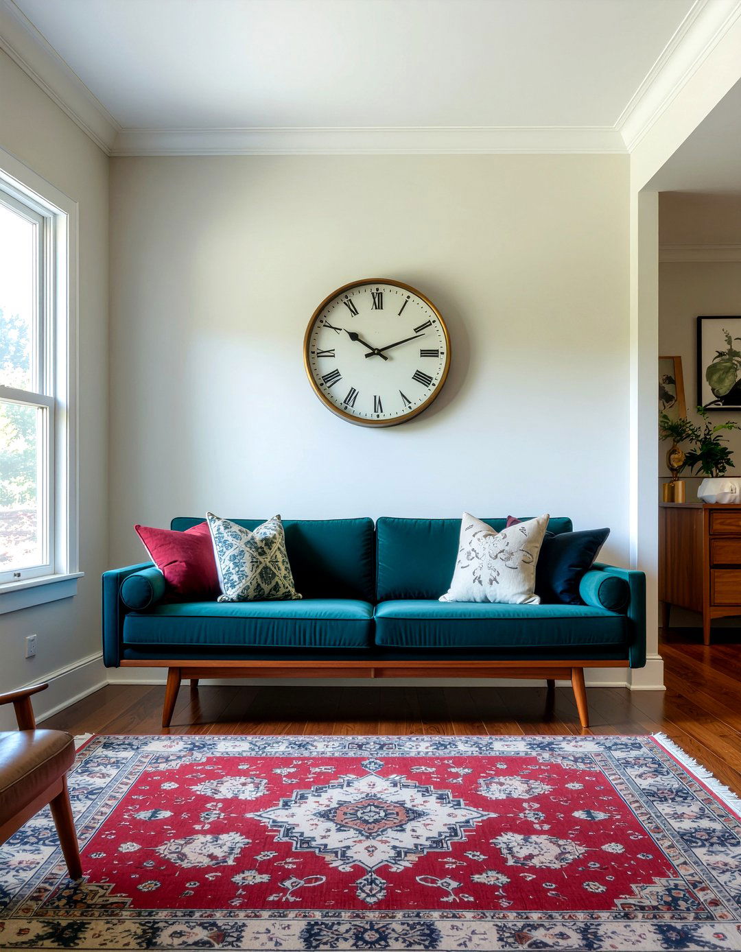 Walnut Wood Floating Console - 30 living room floating tv unit ideas