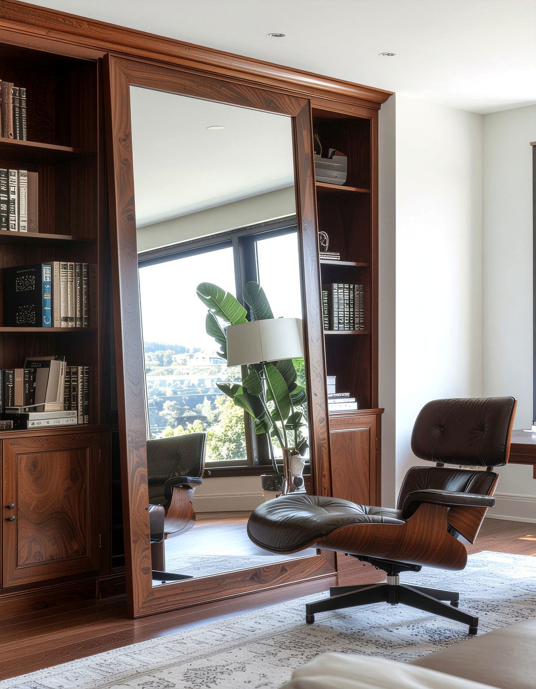 Walnut Wood Floor Mirror - 30 floor mirror ideas