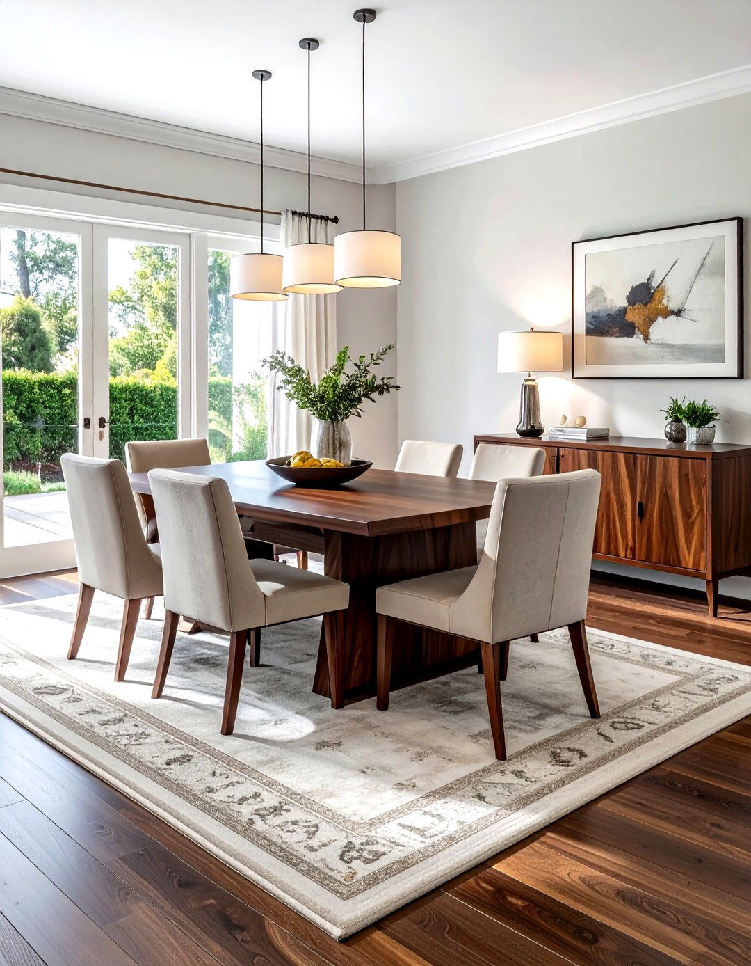 Walnut Wood Sideboard - 30 modern buffet dining room ideas