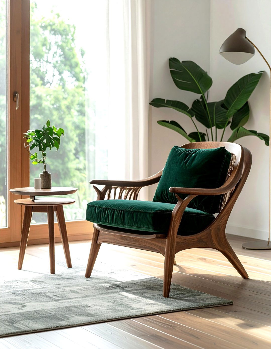 Walnut accent chair - 30 living room walnut furniture ideas