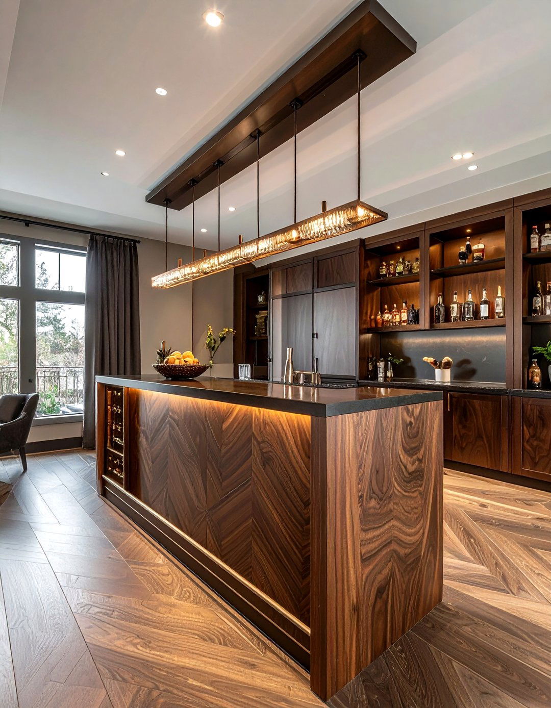 Walnut bar cabinet - 30 dining room bar cabinet ideas