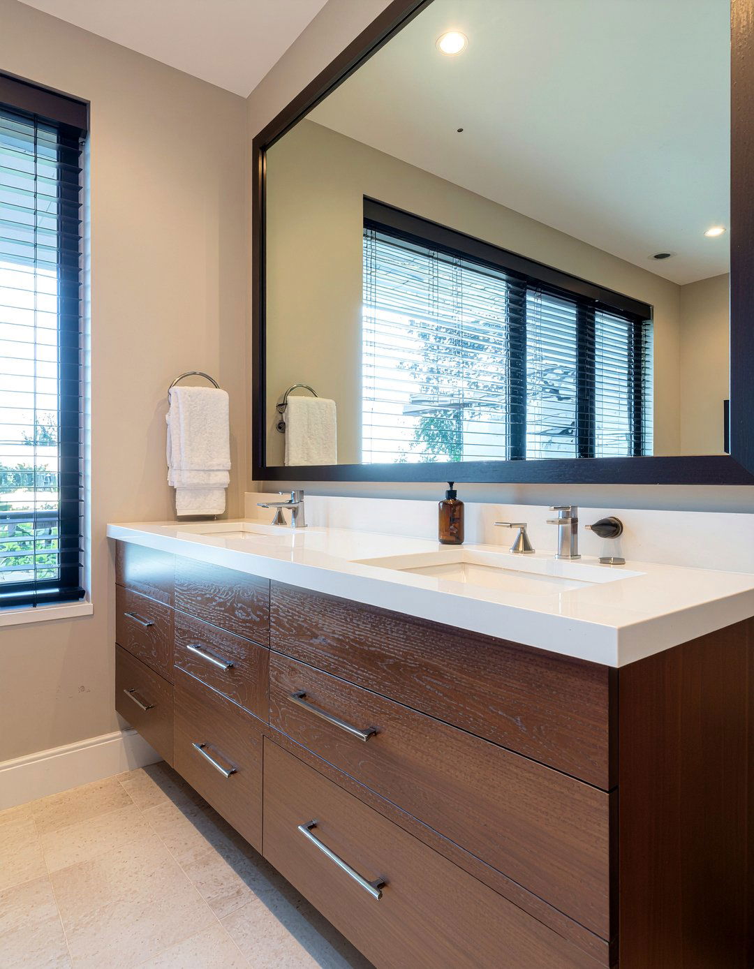 Walnut bathroom vanity - 30 modern bathroom vanity ideas