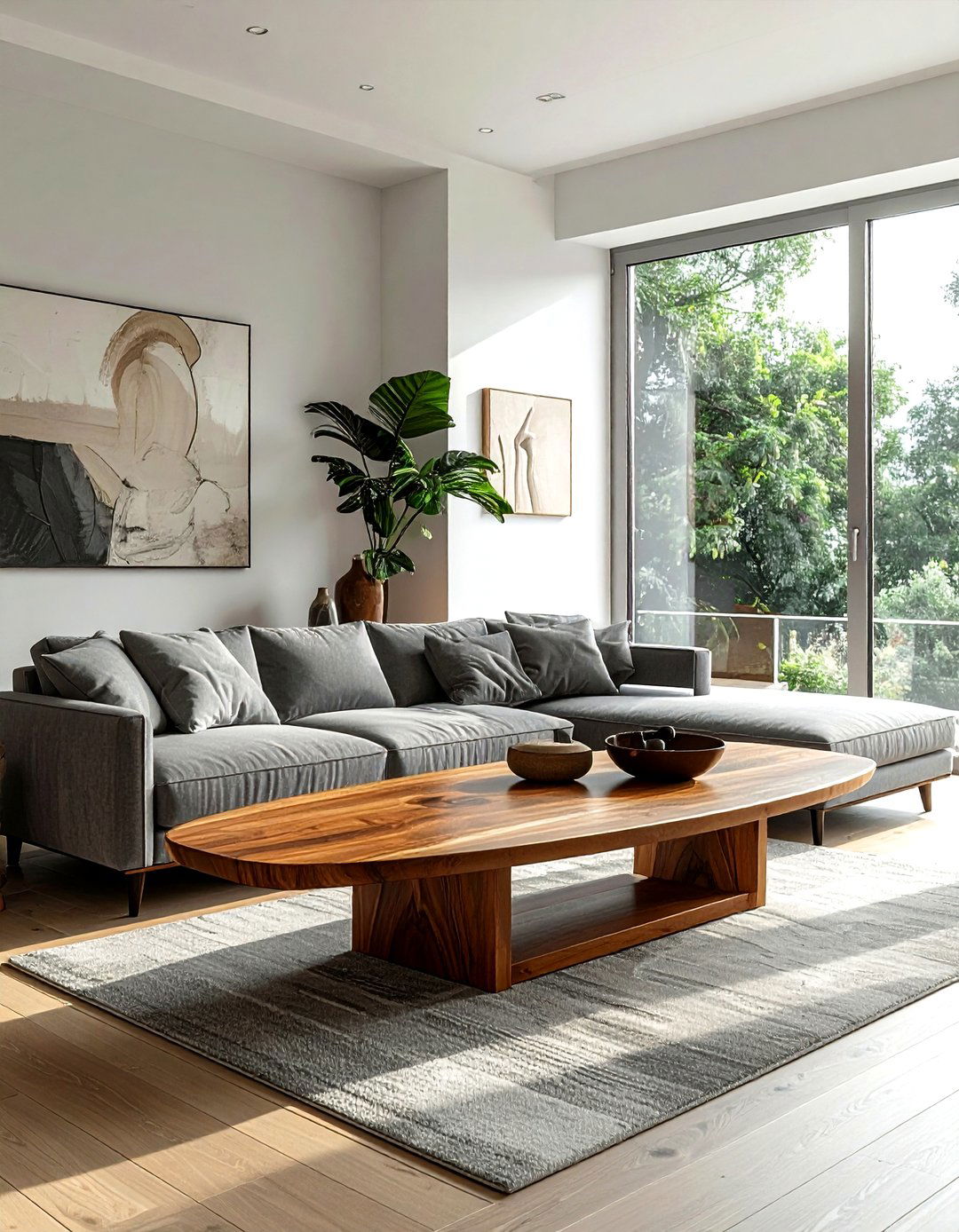 Walnut coffee table - 30 living room mid-century furniture ideas