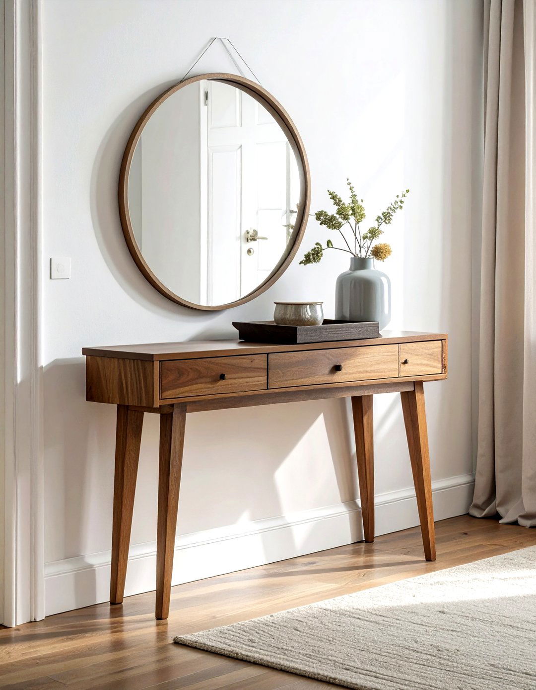 Walnut console table - 30 living room walnut furniture ideas