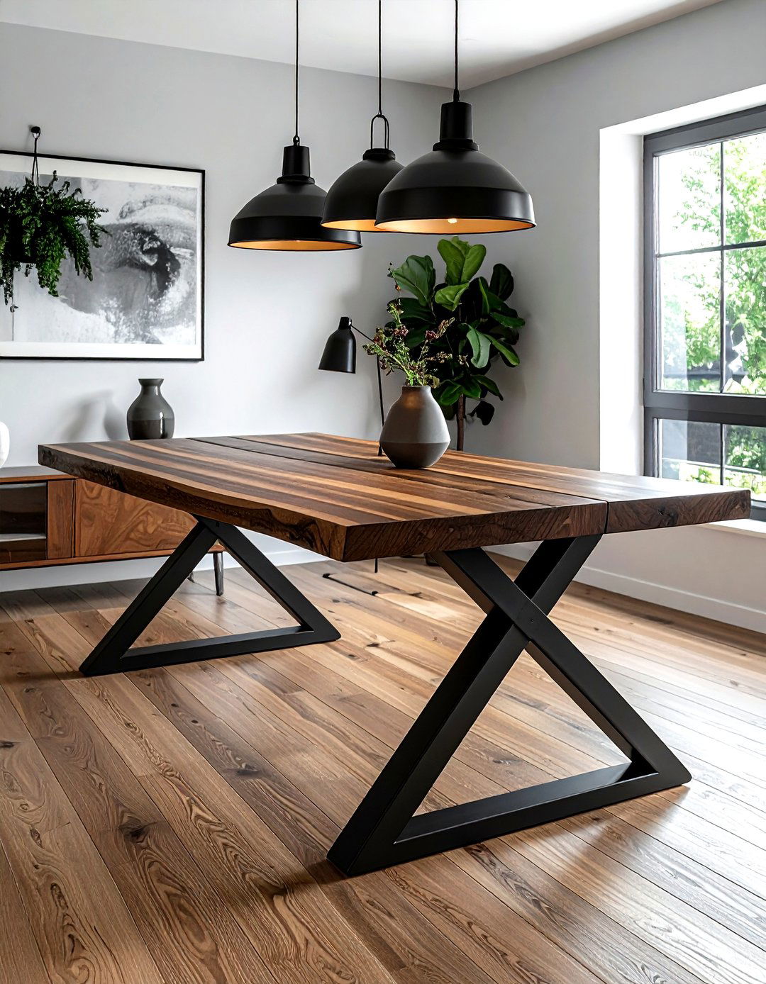 Walnut dining table black legs - 30 walnut dining table ideas