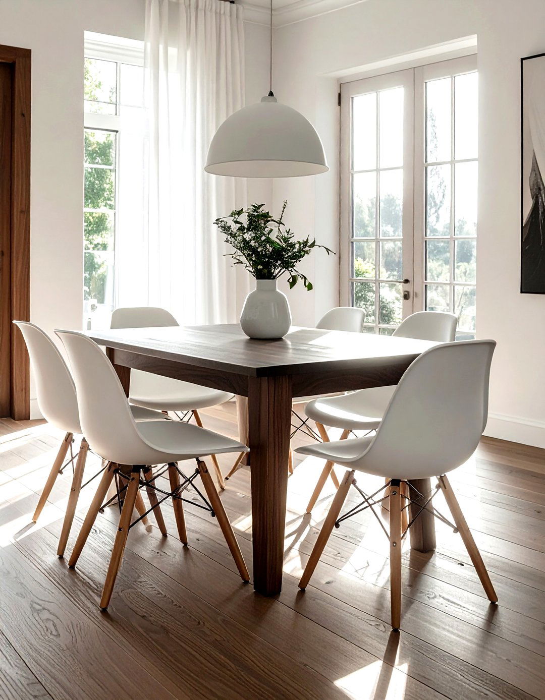 Walnut dining table white chairs - 30 walnut dining table ideas