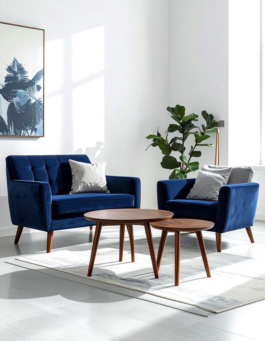 Walnut nesting tables - 30 living room walnut furniture ideas