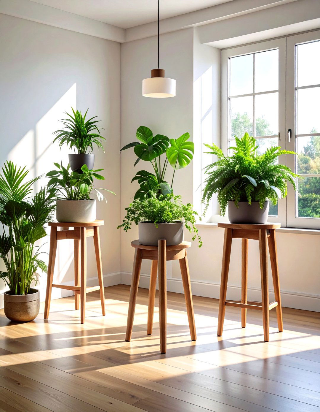 Walnut plant stand - 30 living room walnut furniture ideas