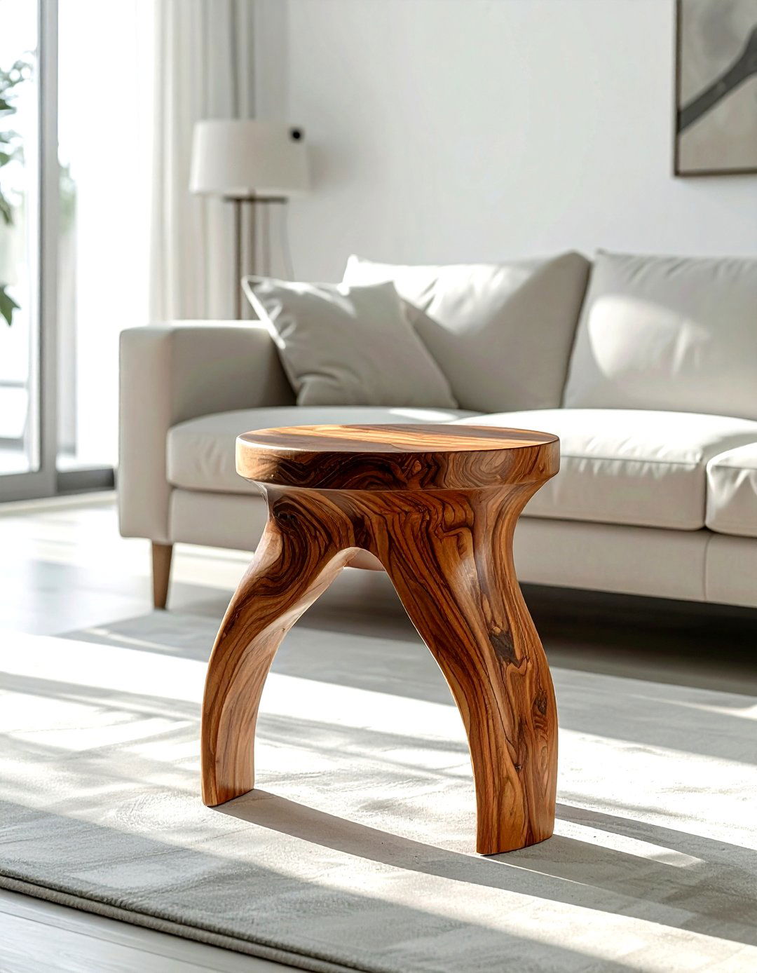 Walnut stool - 30 living room walnut furniture ideas