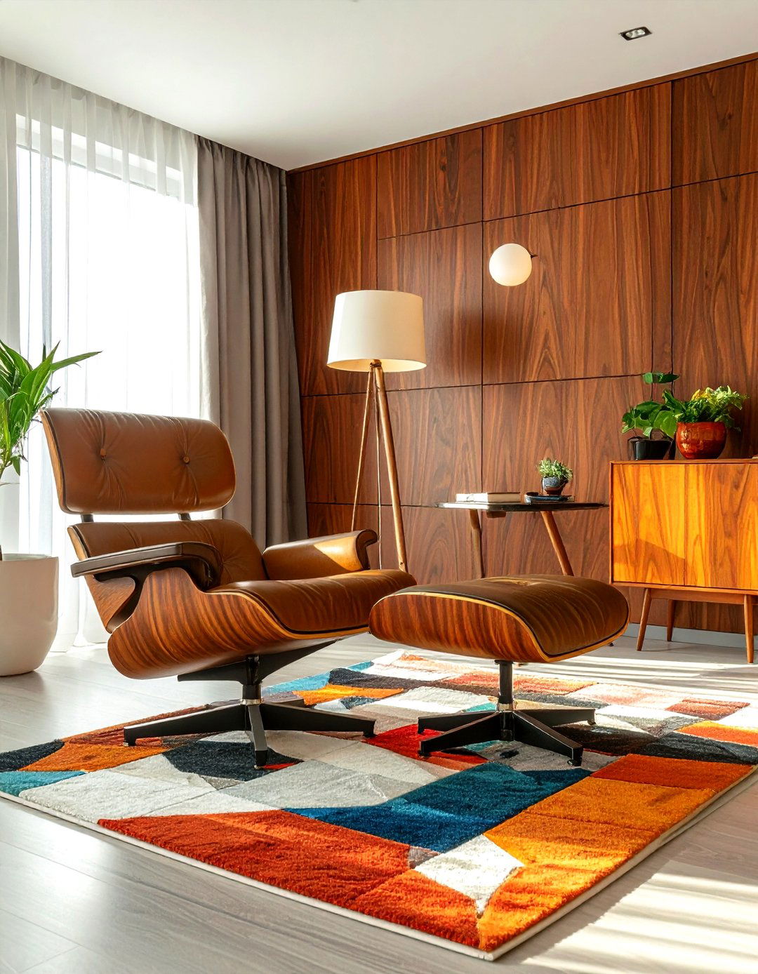 Walnut wall panels - 30 living room paneled walls ideas