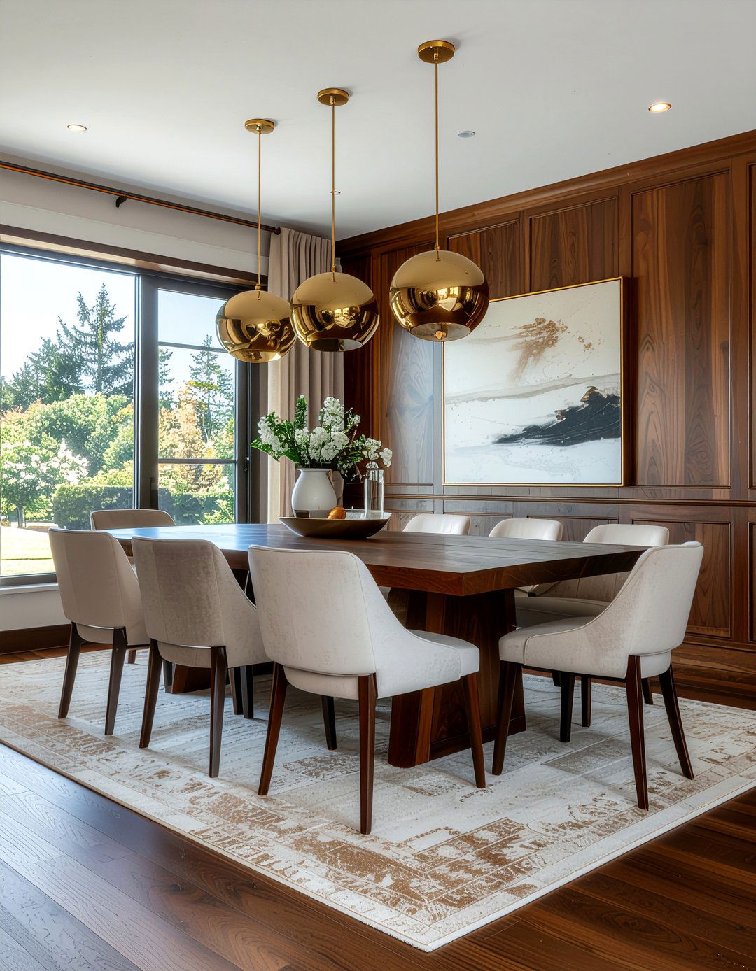 Walnut wood paneling dining room - 30 dining room paneling ideas