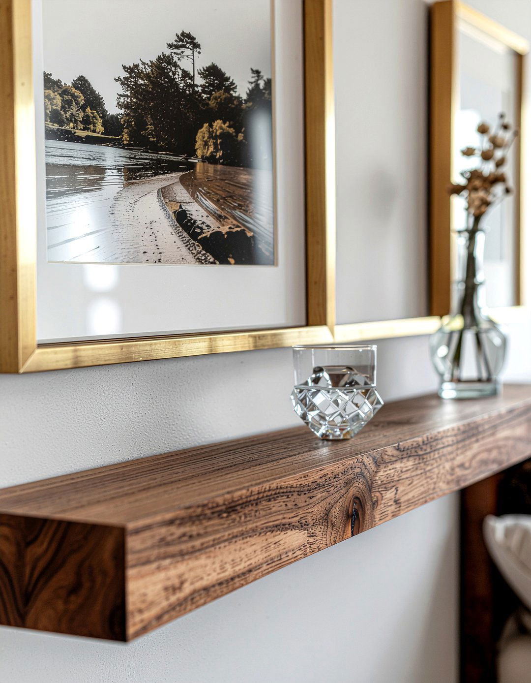 Walnut wood picture ledge - 30 bedroom ledge shelves