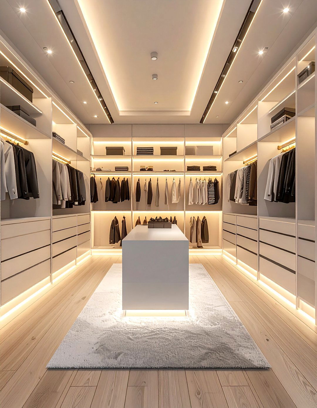 Wardrobe interior light - 30 bedroom layered lighting ideas