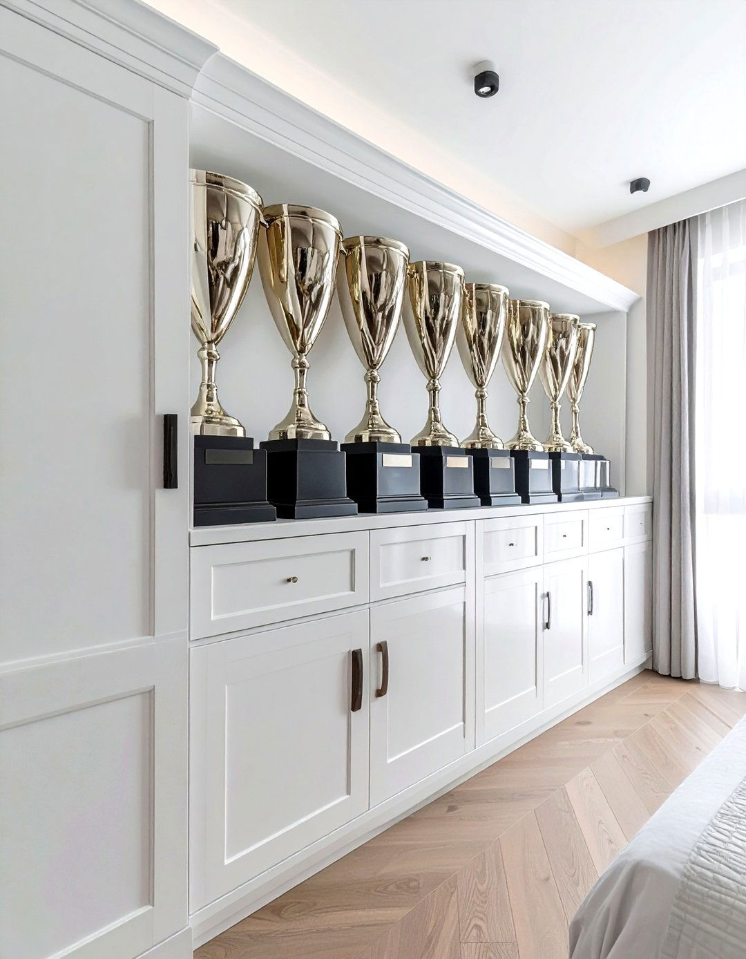 Wardrobe top award display - 30 award display ideas
