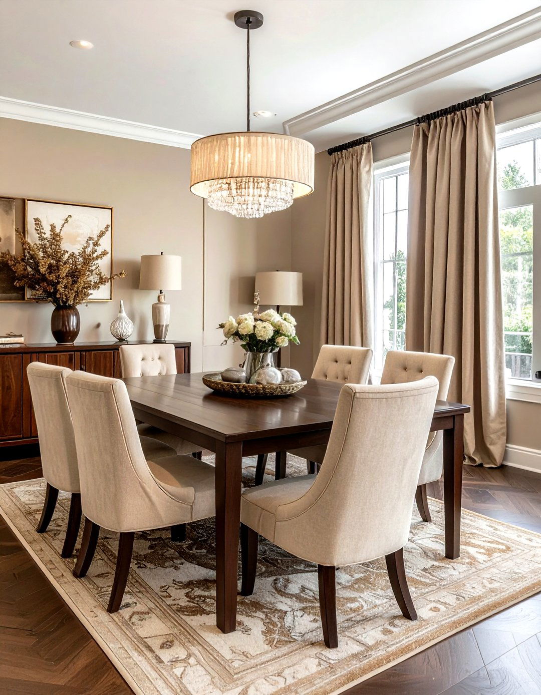 Warm Beige And Brown Dining Room - 30 warm brown dining room ideas