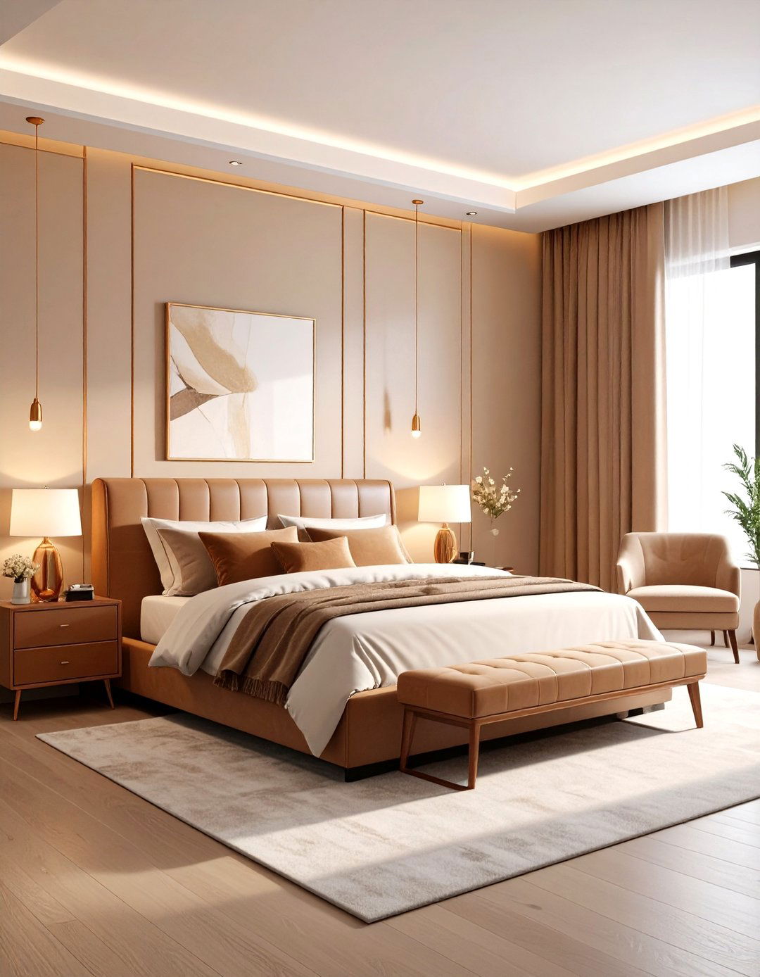Warm Beige Bedroom - 30 beige bedroom design ideas