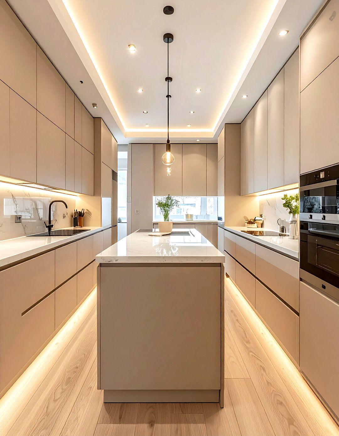 Warm Beige Galley Kitchen - 30 warm beige kitchen ideas