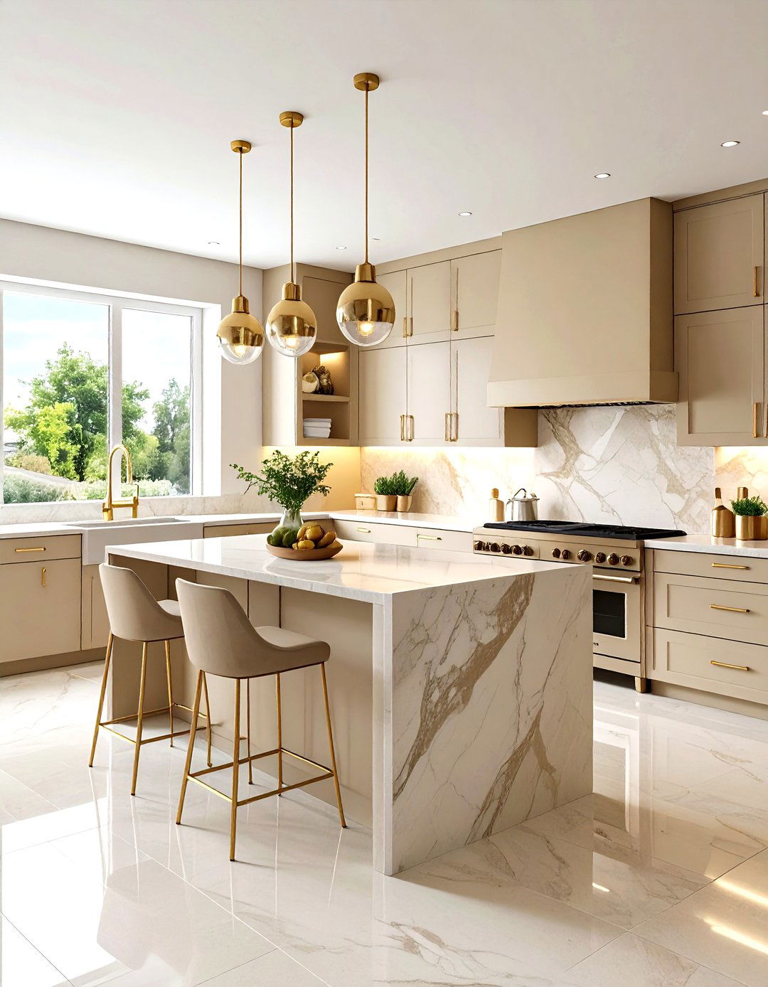 Warm Beige Kitchen - 30 kitchen paint ideas