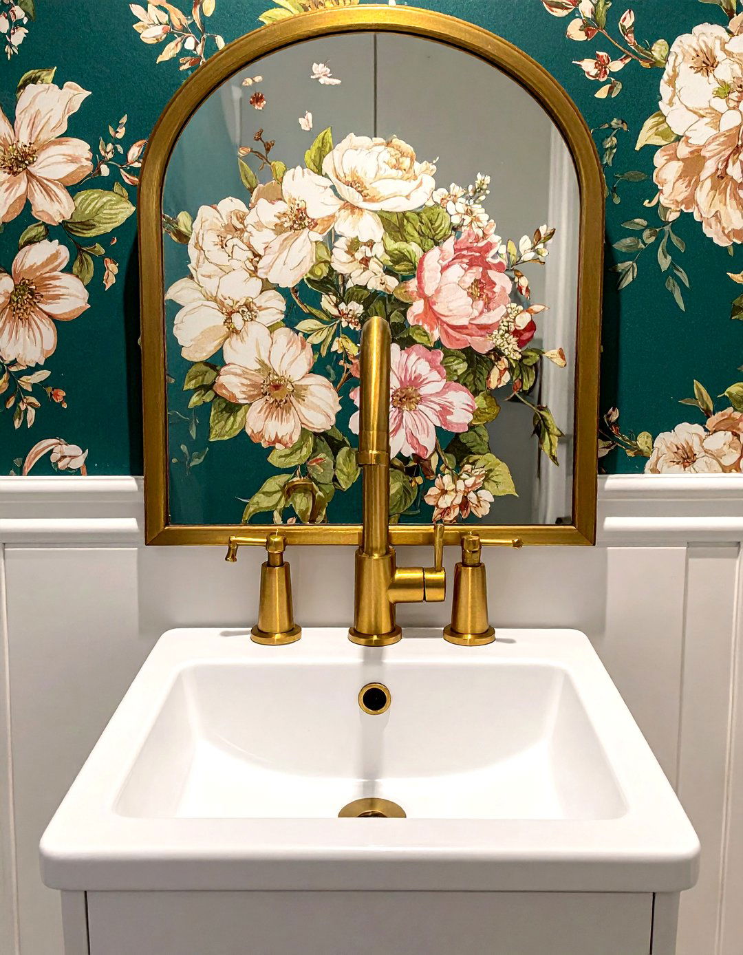 Warm Brass Powder Room Faucet - 30 brass faucet ideas