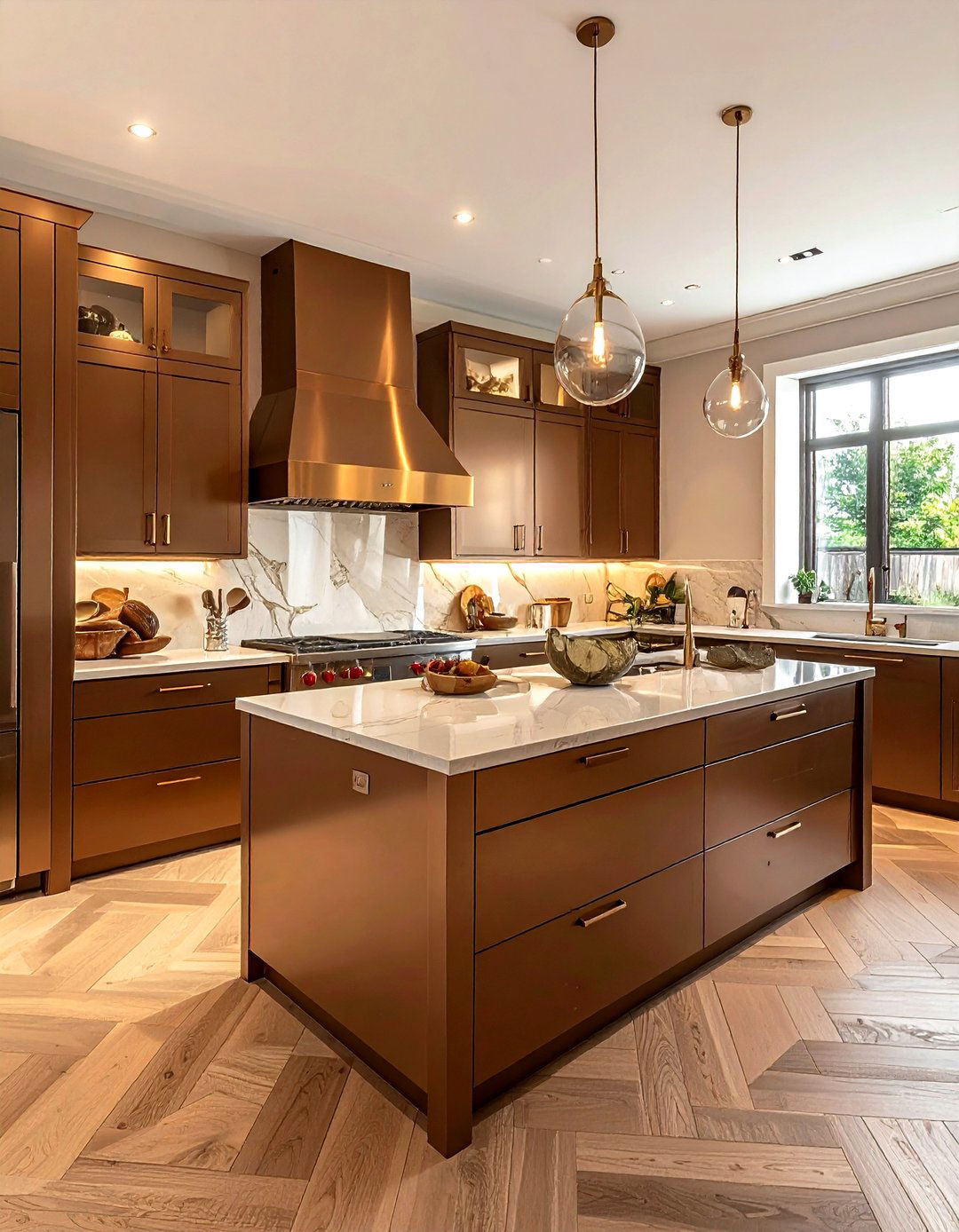 Warm Bronze Kitchen - 30 metal kitchen ideas