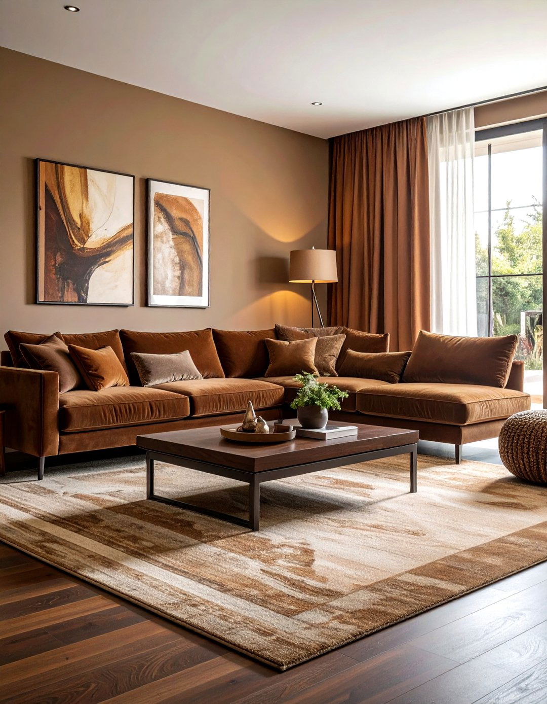 Warm Brown Living Room - 30 House Beautiful decor ideas