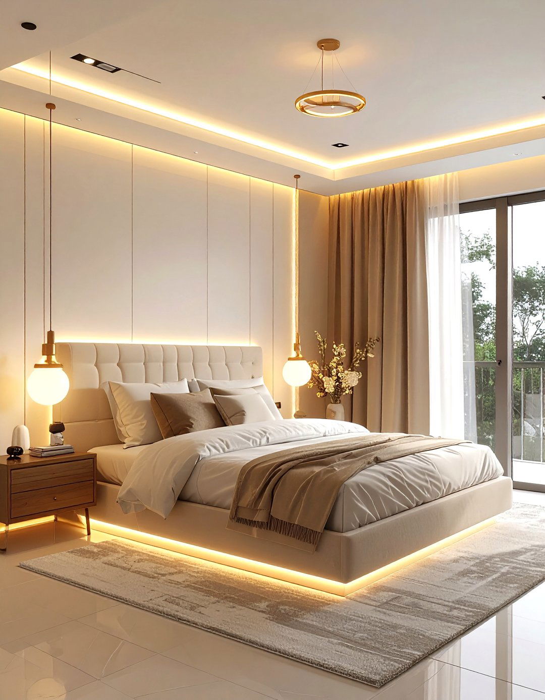 Warm Lighting Beige White Bedroom - 30 beige and white bedroom ideas
