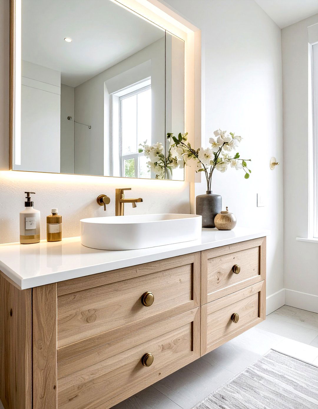 Warm Metal Hardware - 30 bathroom warmth ideas