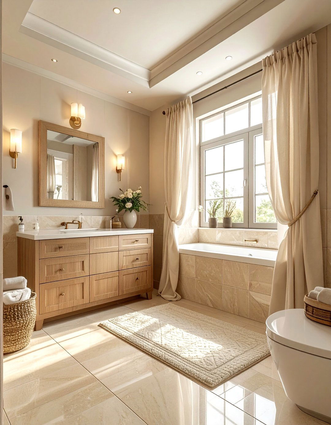 Warm Neutral Master Bathroom - 30 warm tone bathroom ideas
