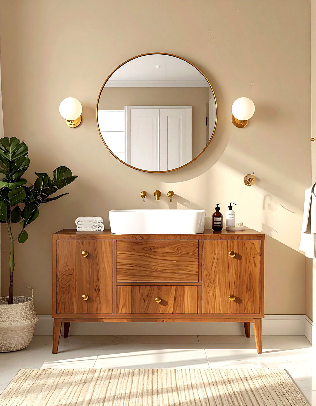 Warm Tan Vanity - 30 warm tan bathroom ideas