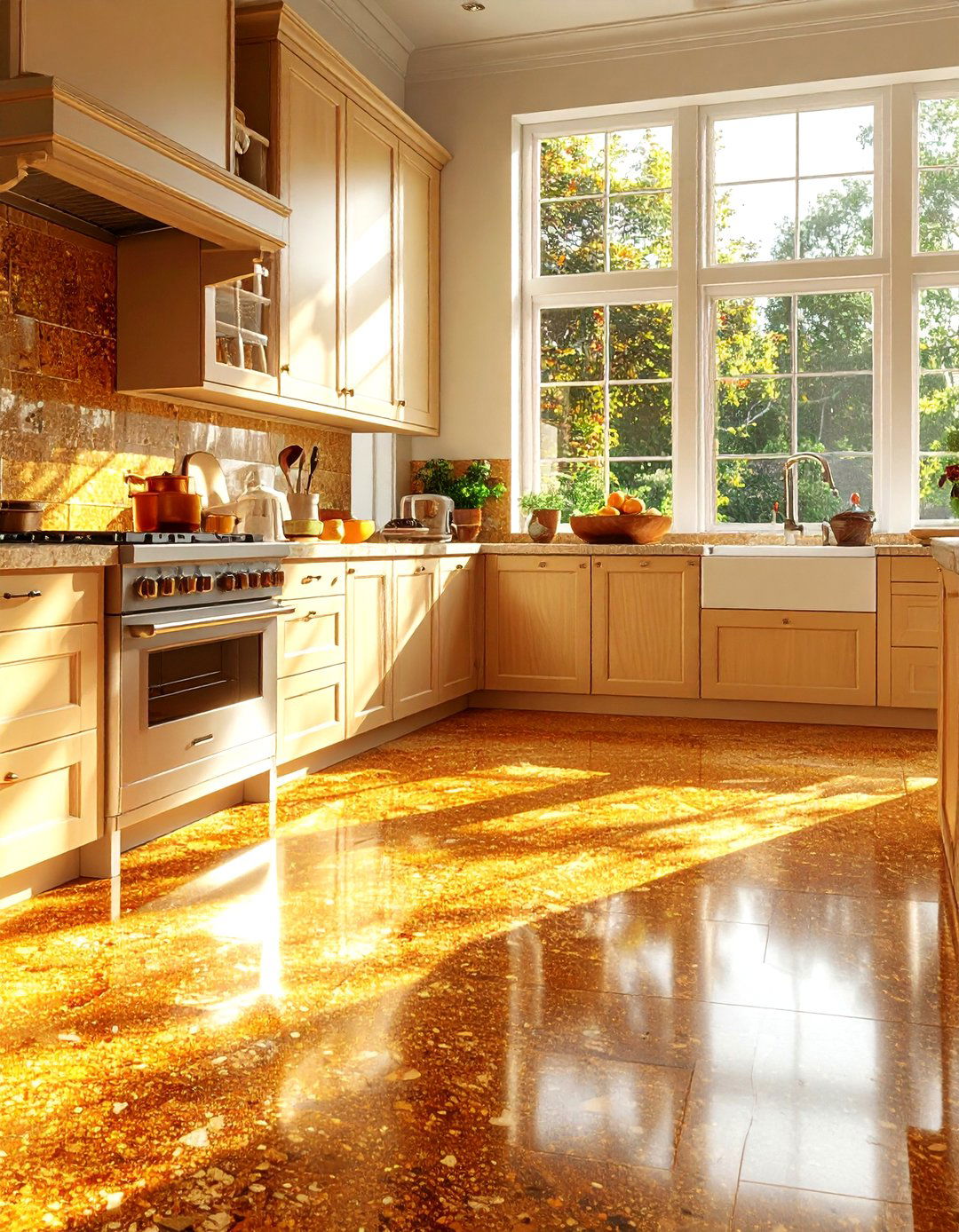 Warm Tone Cork Kitchen - 30 cork floor kitchen ideas