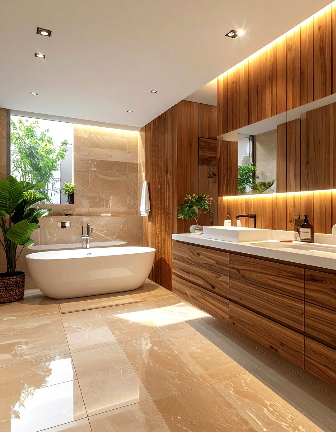 Warm Wood And Tan Bathroom - 30 warm tan bathroom ideas