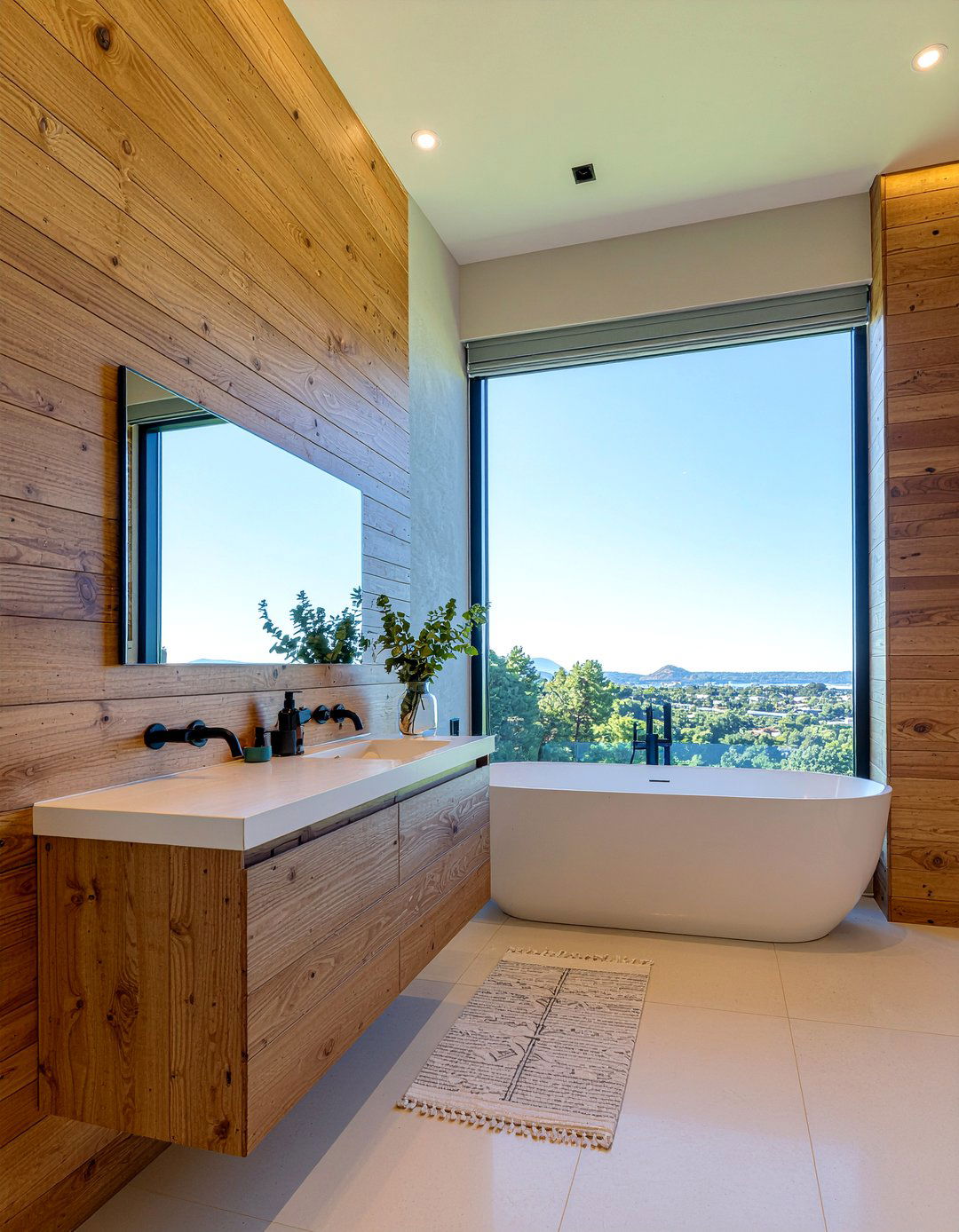 Warm Wood Bathroom