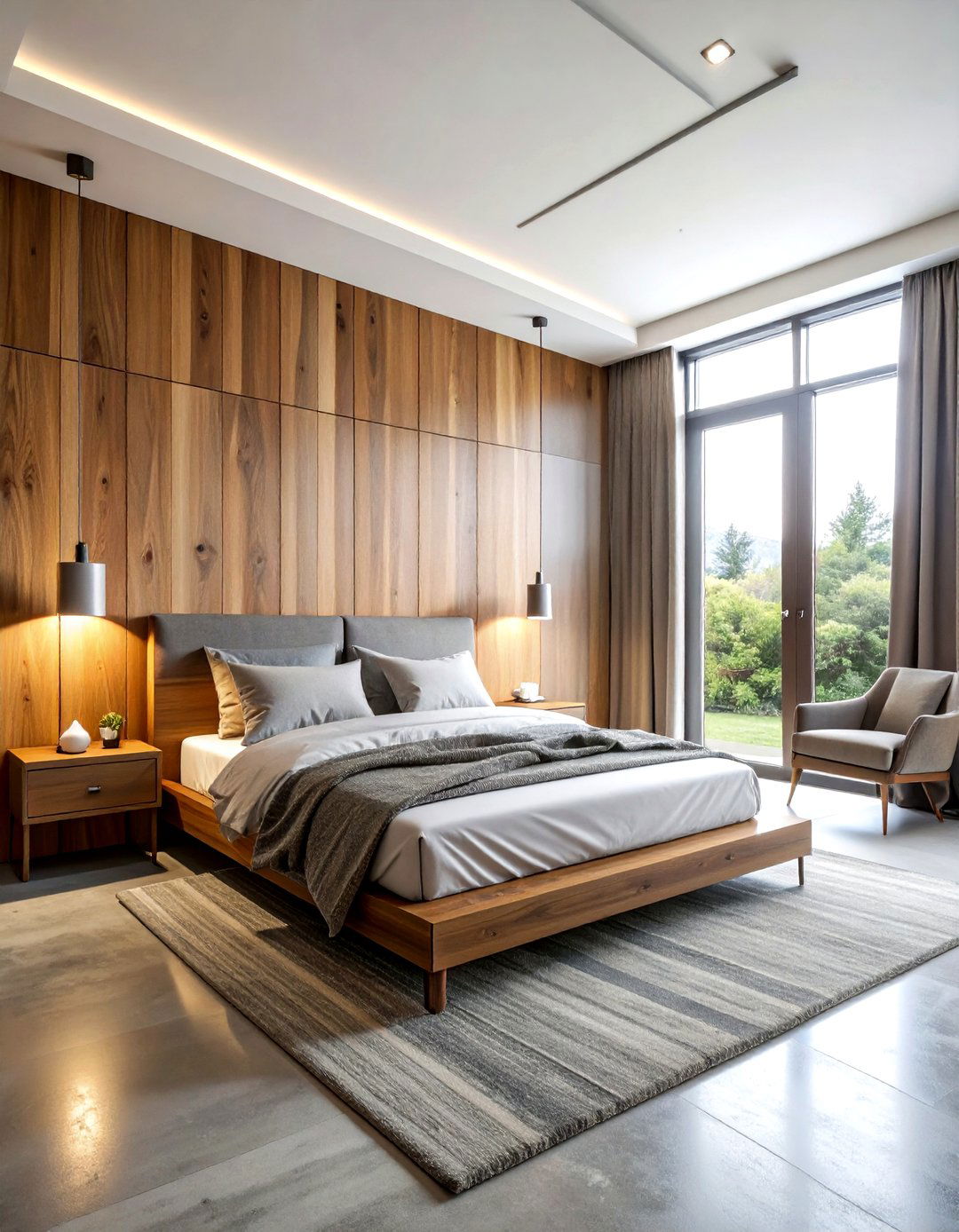 Warm Wood Concrete Mix - 30 polished concrete bedroom ideas