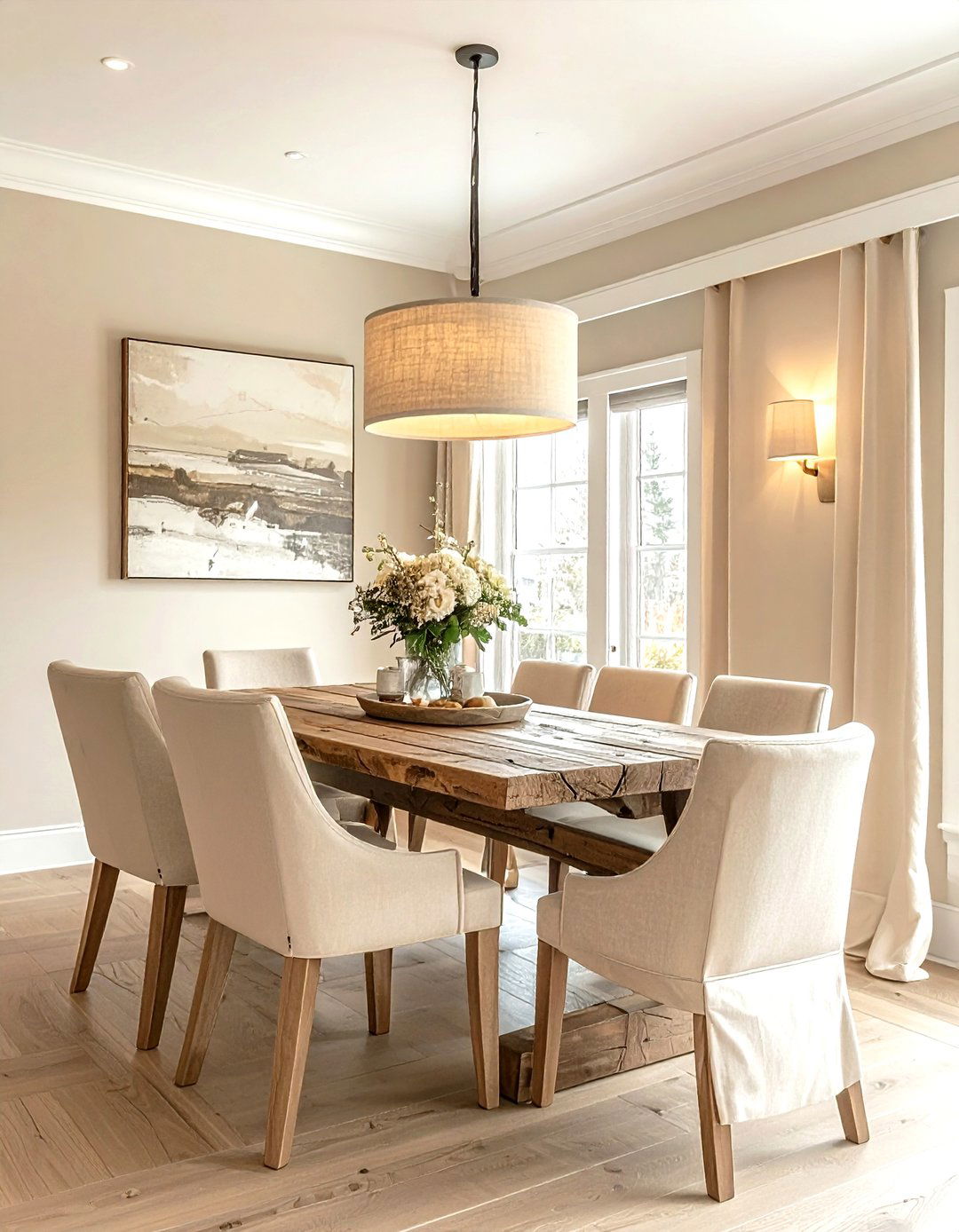 Warm beige dining room - 30 dining room paint ideas