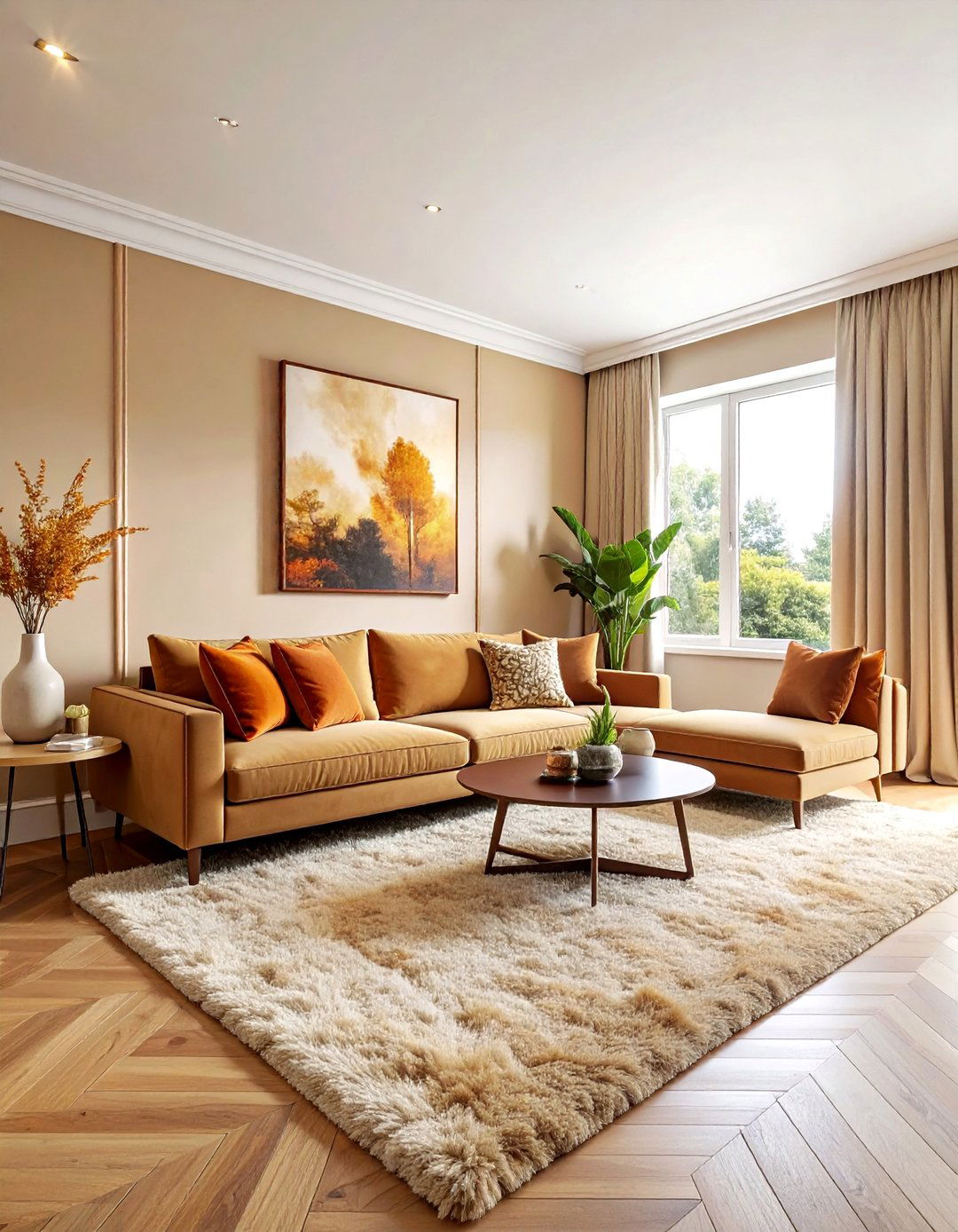 Warm beige living room - 30 contemporary beige living room ideas