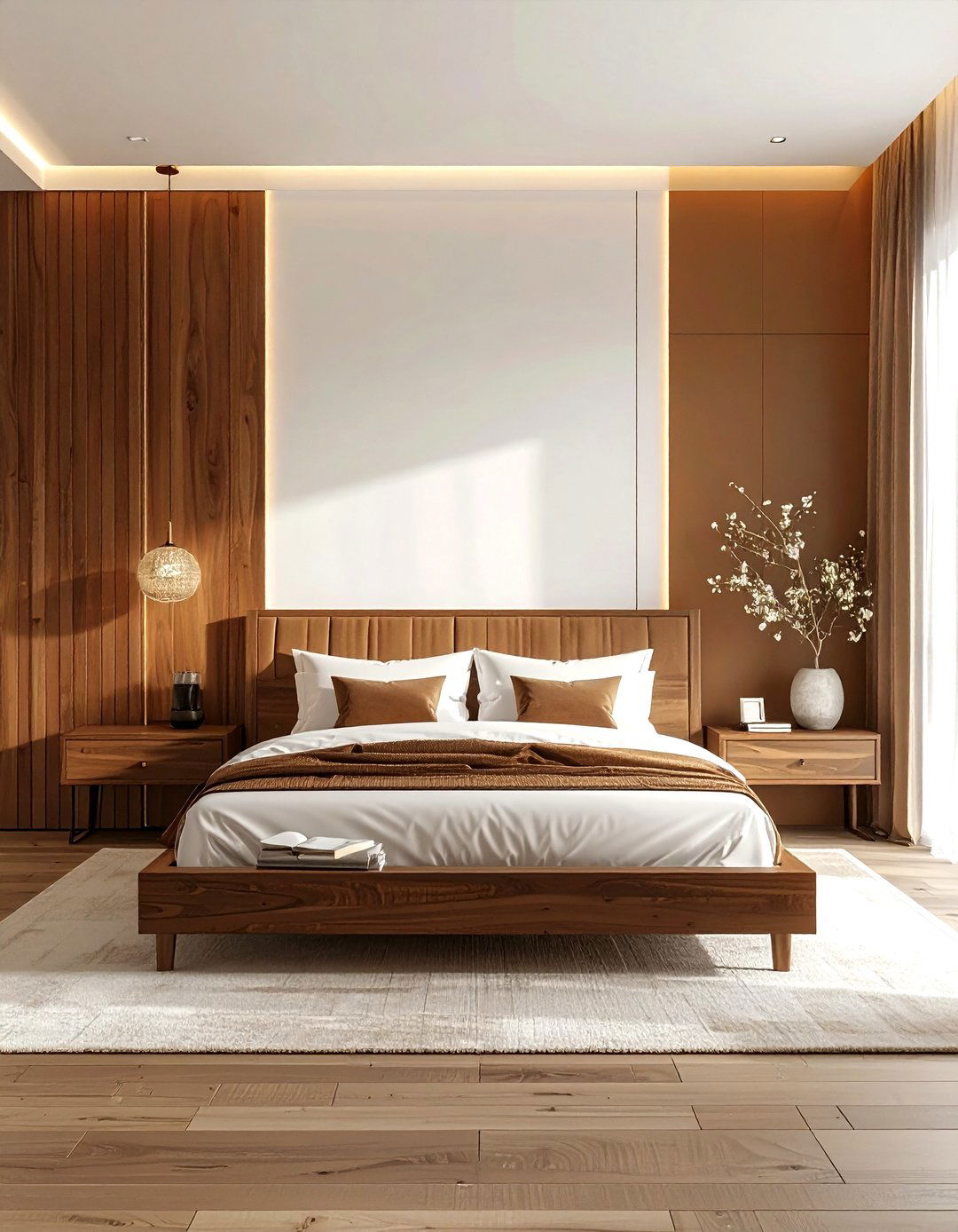 Warm brown and white bedroom - 30 brown and white bedroom ideas