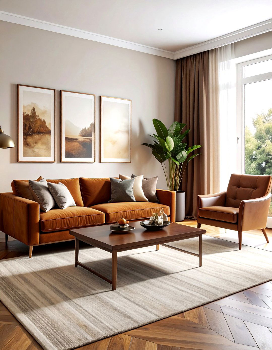 Warm brown living room - 30 Real Simple decor ideas