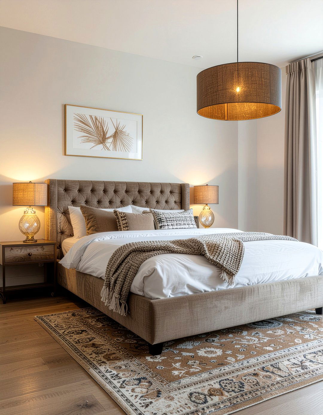 Warm camel lighting fixtures - 30 camel bedroom ideas