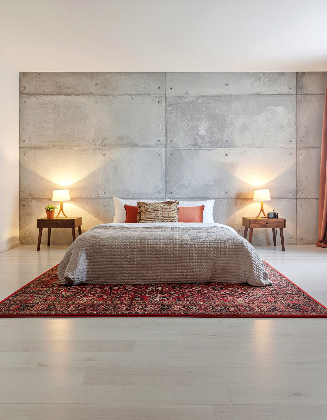 Warm concrete bedroom - 30 concrete bedroom ideas