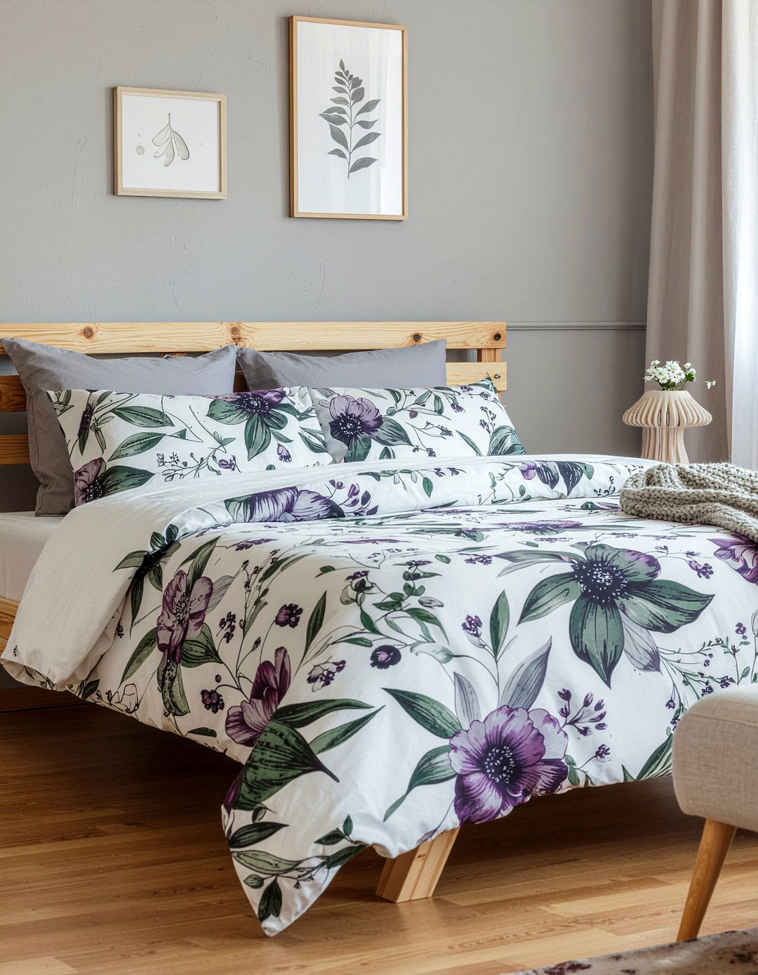 Warm gray bedroom floral patterns - 30 warm gray bedroom ideas