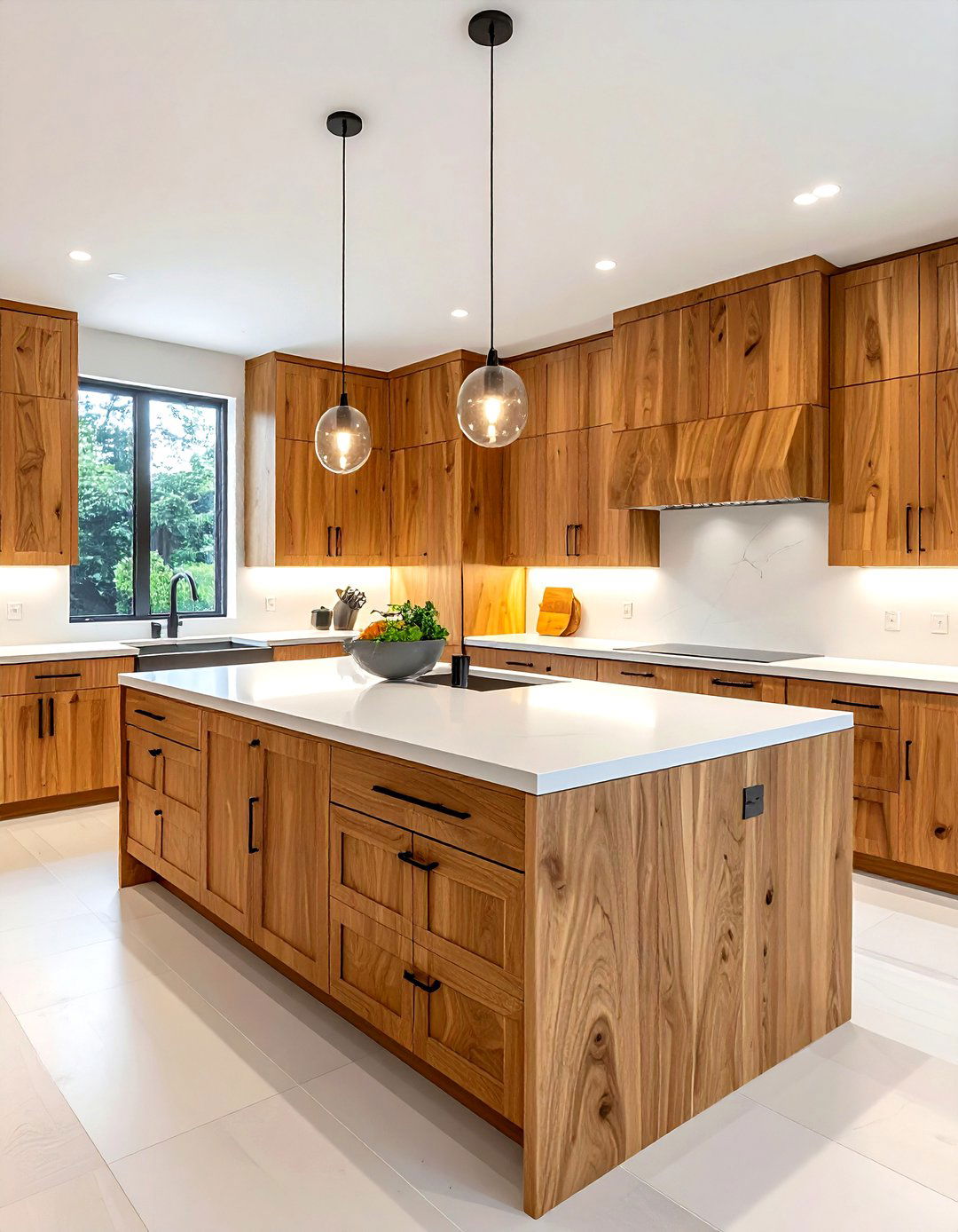 Warm oak kitchen cabinets - 30 kitchen color ideas