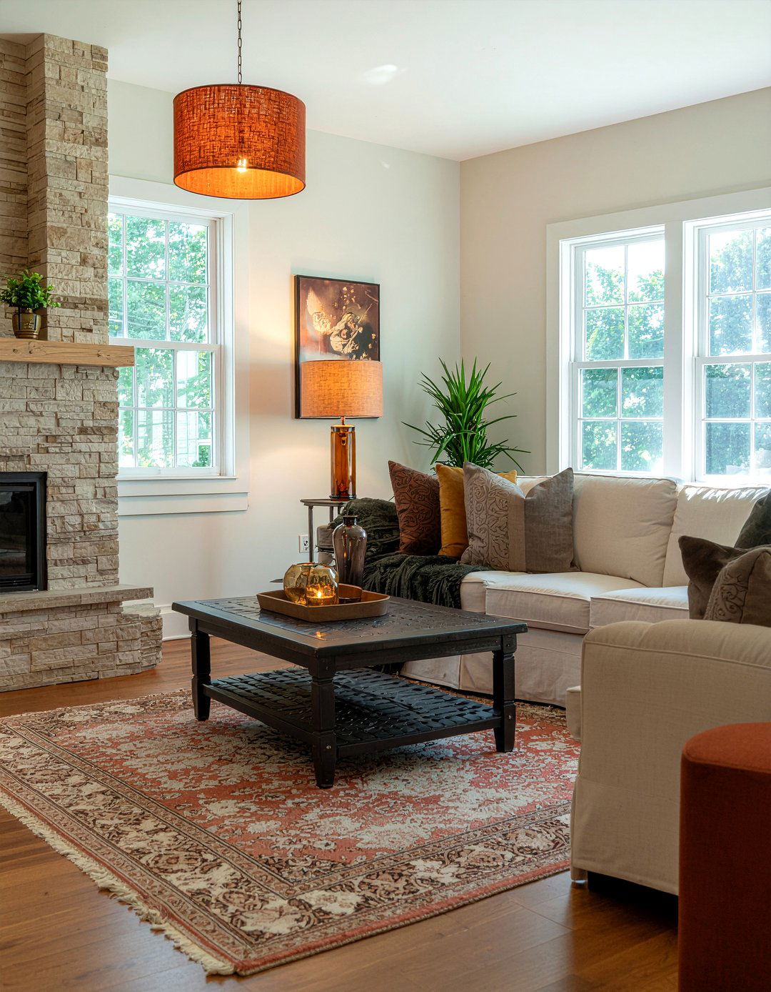 Warm rust lighting - 30 rust living room ideas