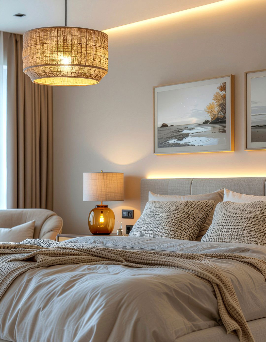 Warm taupe bedroom lighting - 30 taupe bedroom ideas