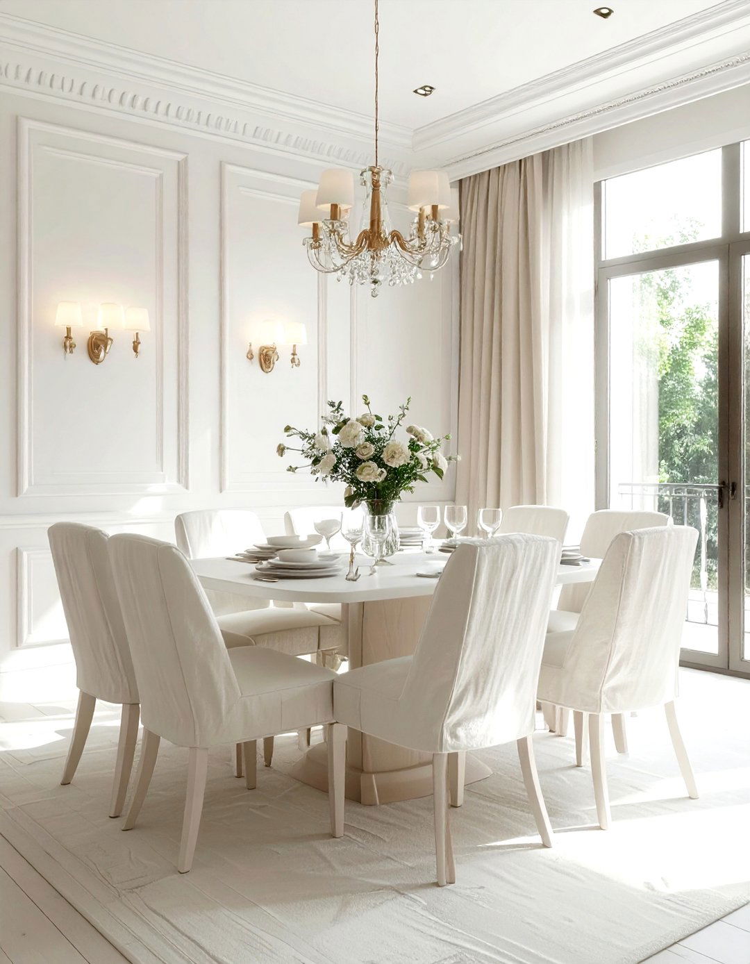 Warm white dining room - 30 dining room paint ideas
