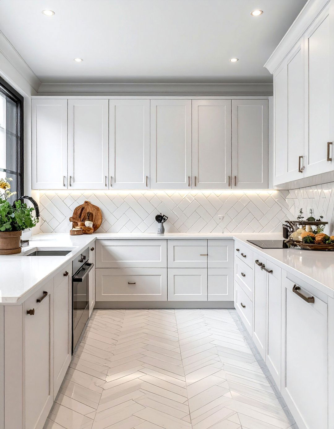 Warm white kitchen with subway tile - 30 warm white kitchen ideas