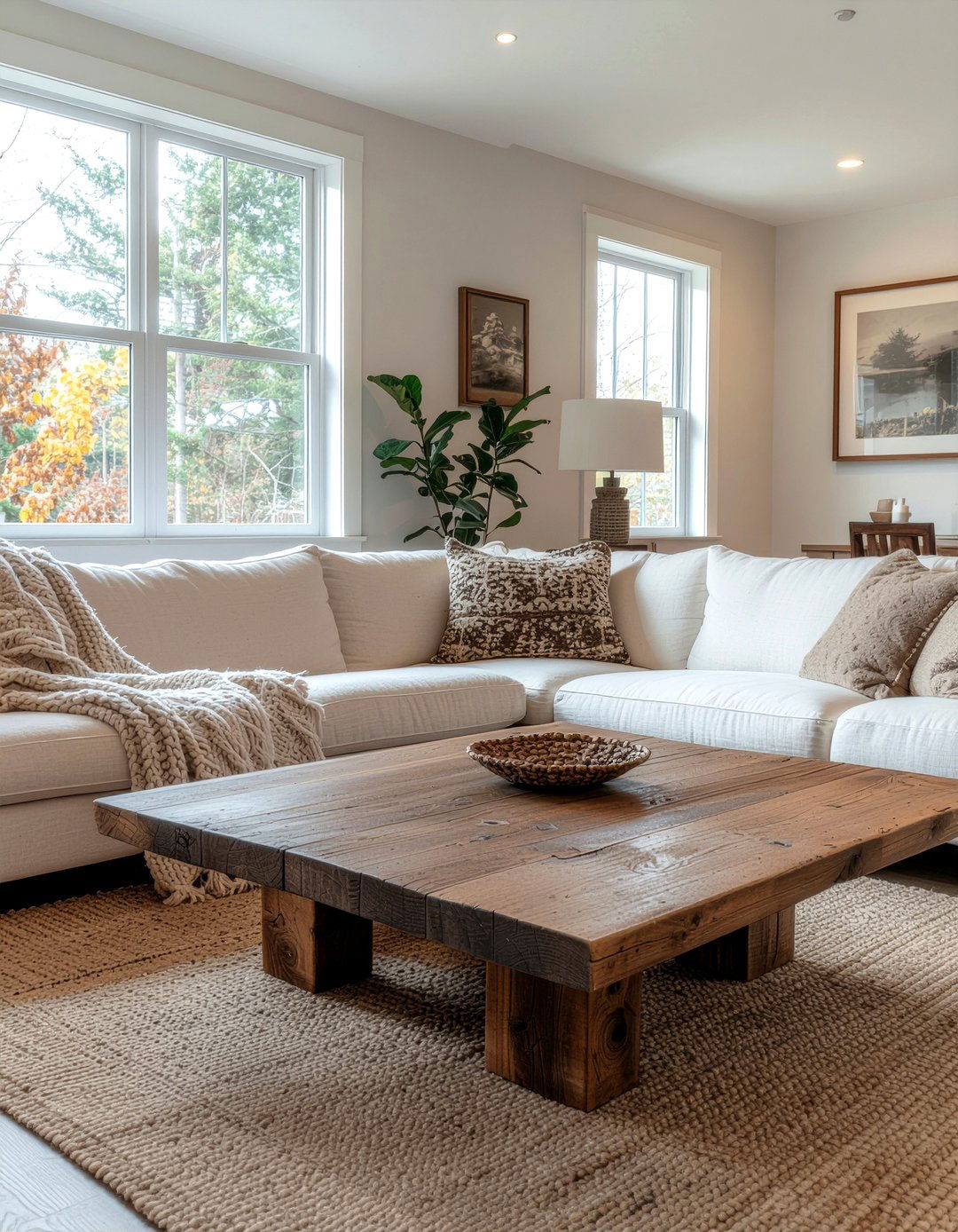 Warm wood furniture living room - 30 cottage core living room ideas