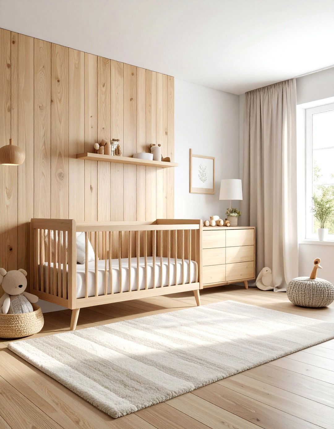 Warm wood nursery paneling - 30 wainscoting ideas