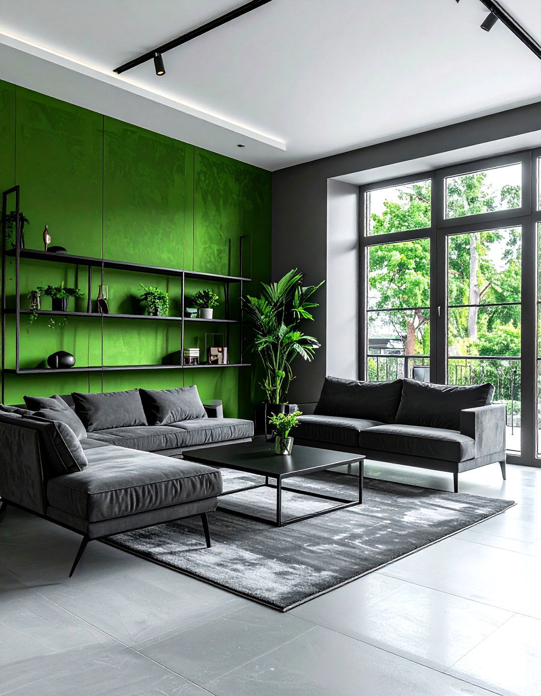 Wasabi green accent wall - 30 green paint color ideas